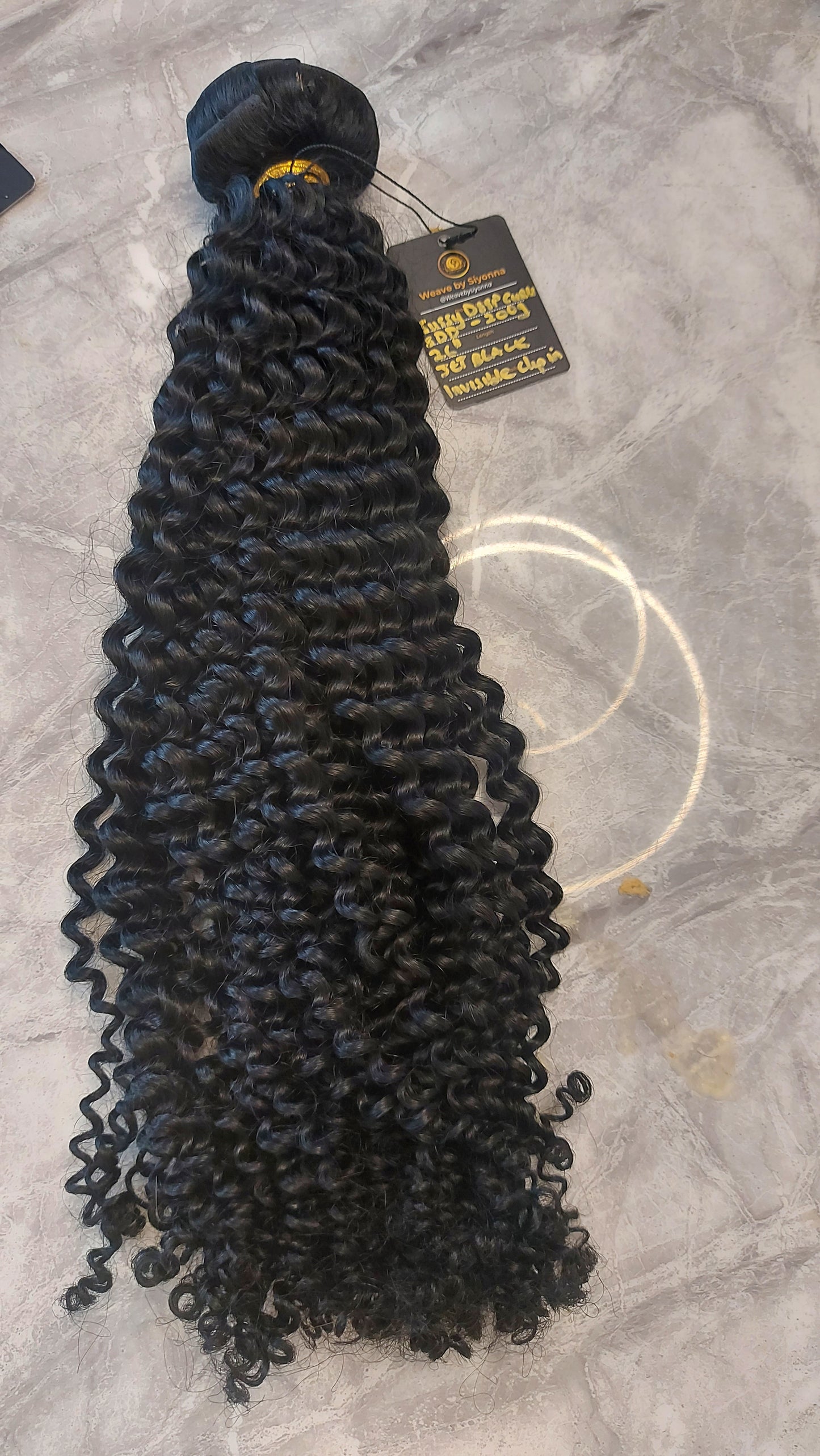 Tight Sussy Deep curls invisible clip in - Jet black