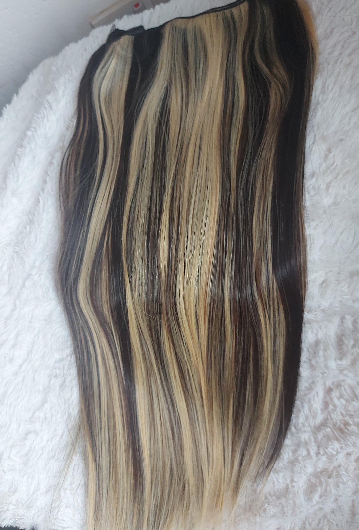 Piano bone straight Human hair Clip in - color 2/613