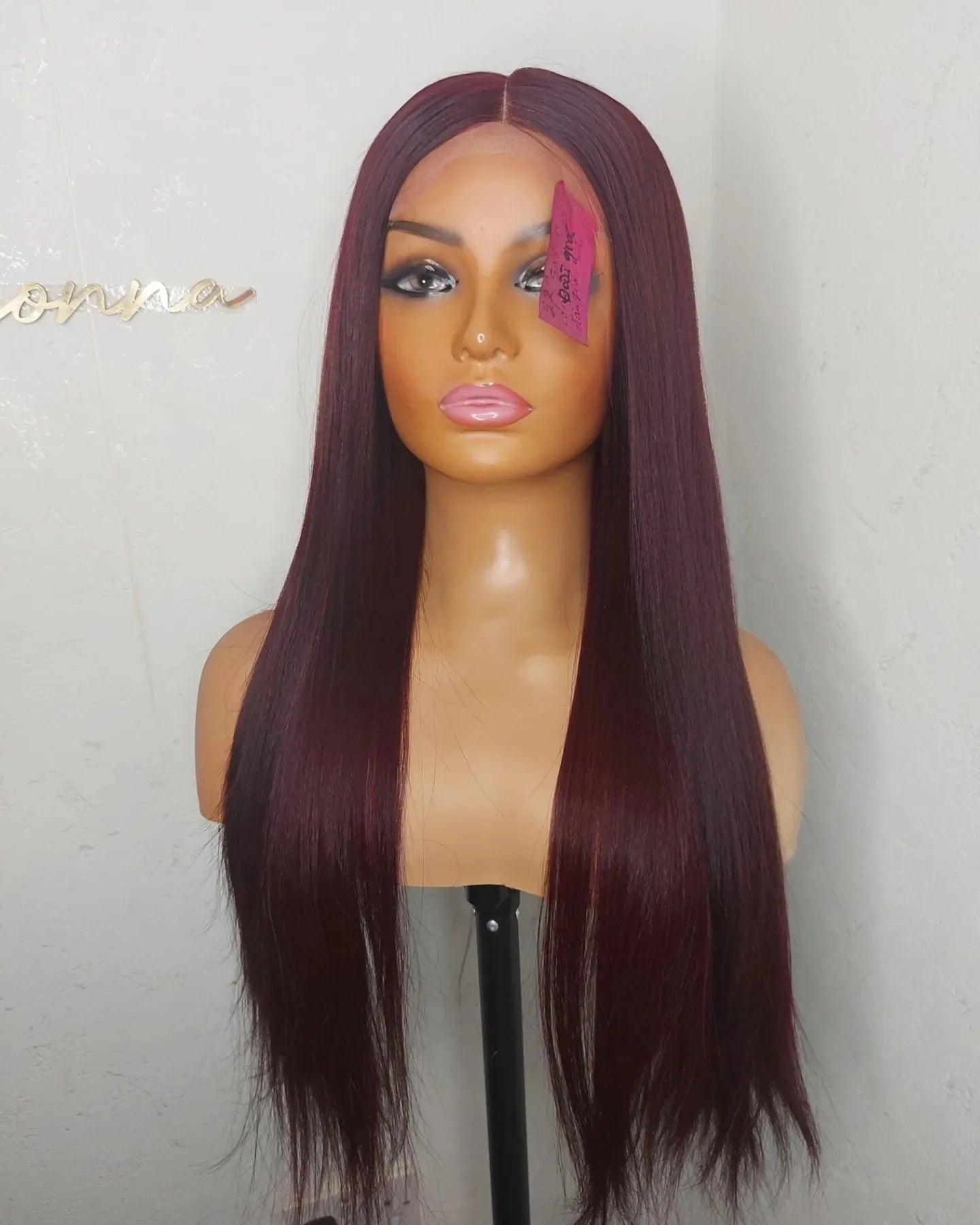 Burgundy bone straight wig