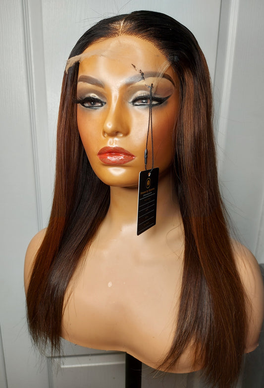 Natural colour on honey brown ombre Wig