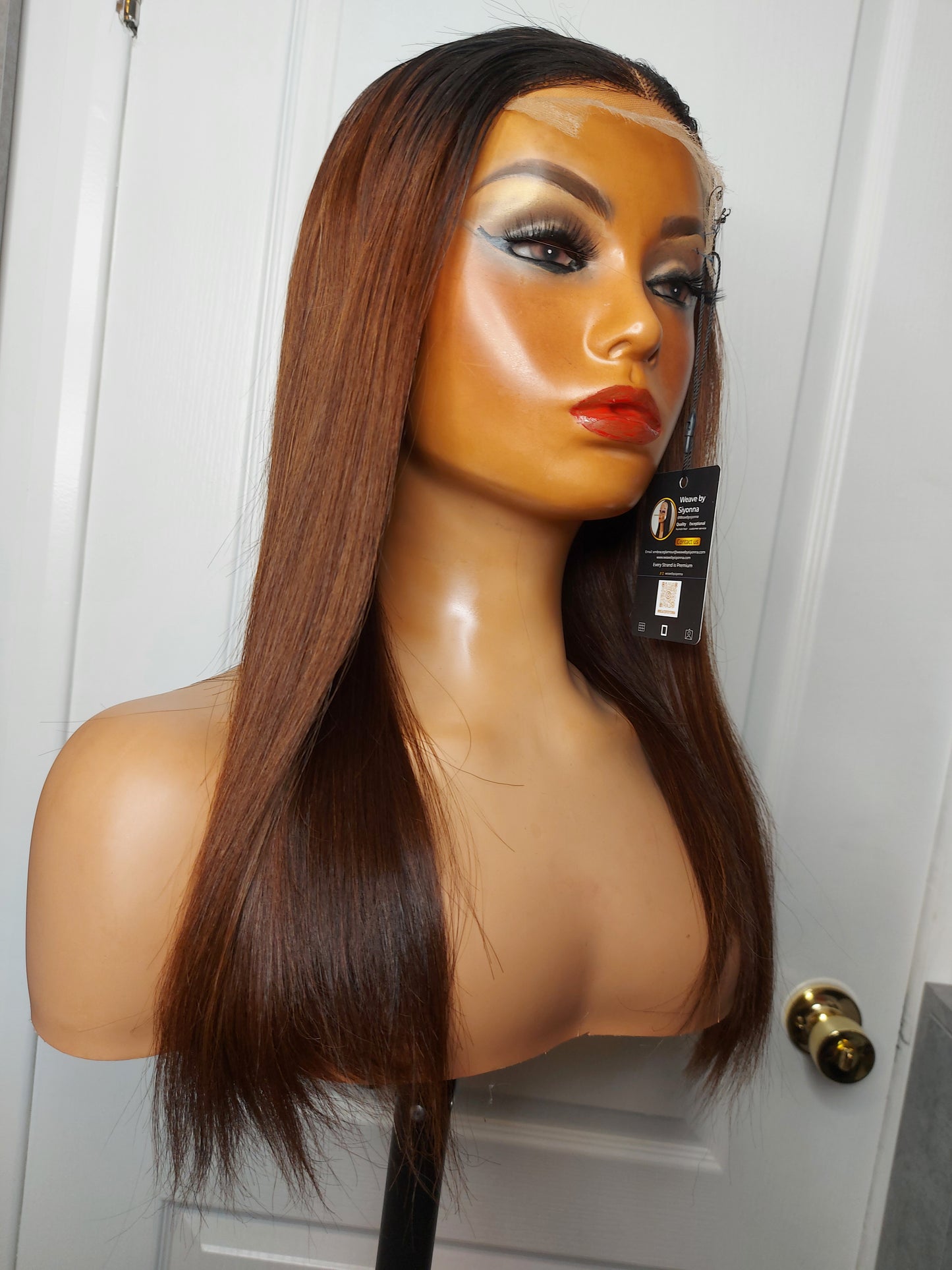 Natural colour on honey brown ombre Wig