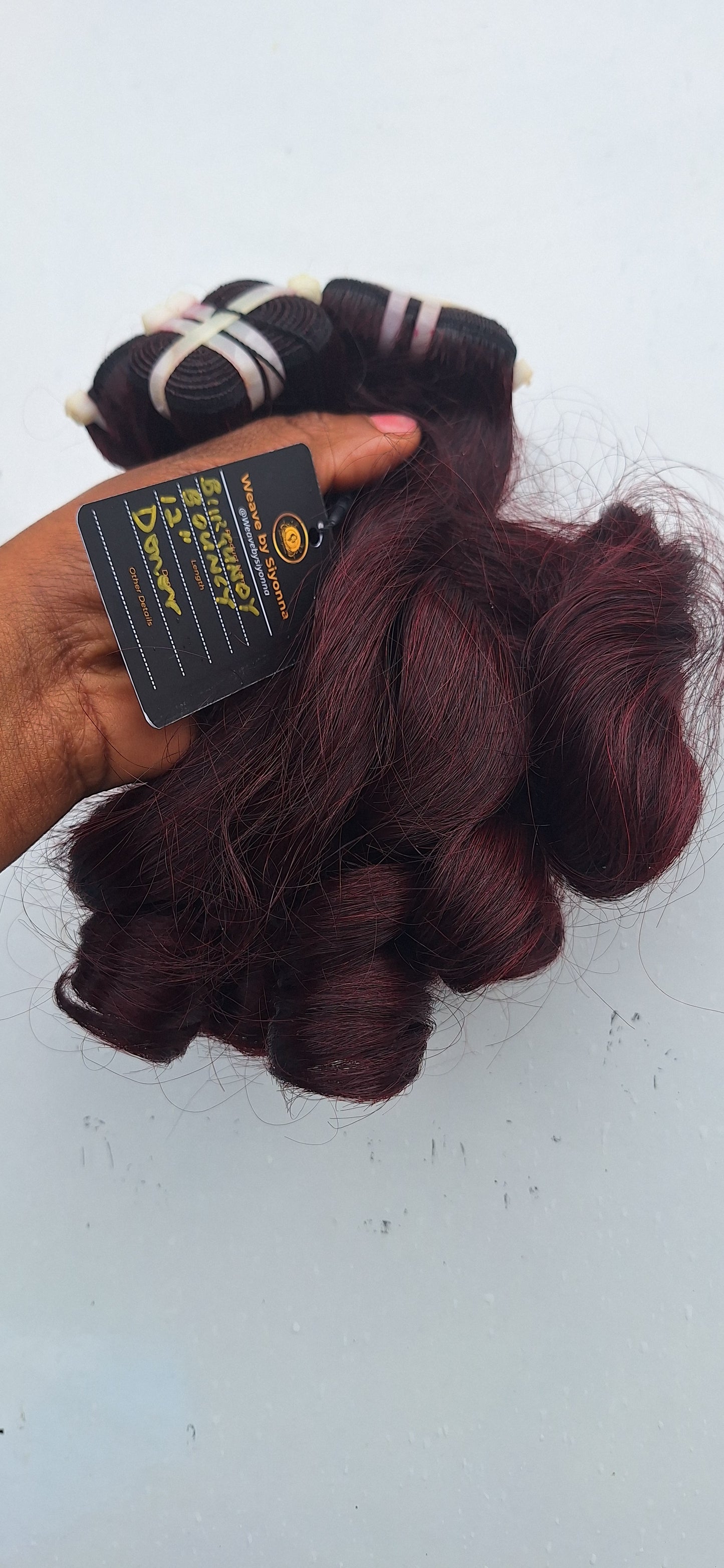 Burgundy Bouncy Donor hair bundle