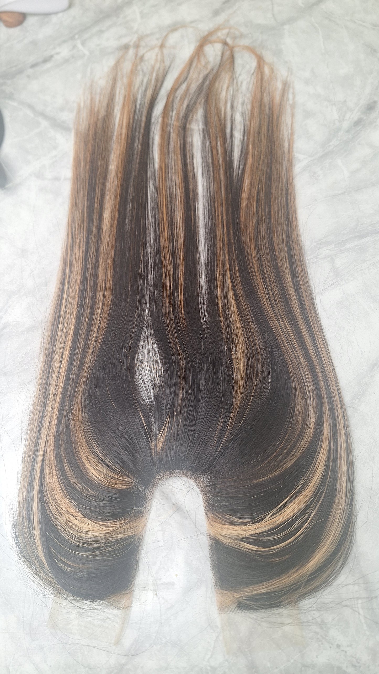 Straight U lace topper  - Donor Hair color 1B/28