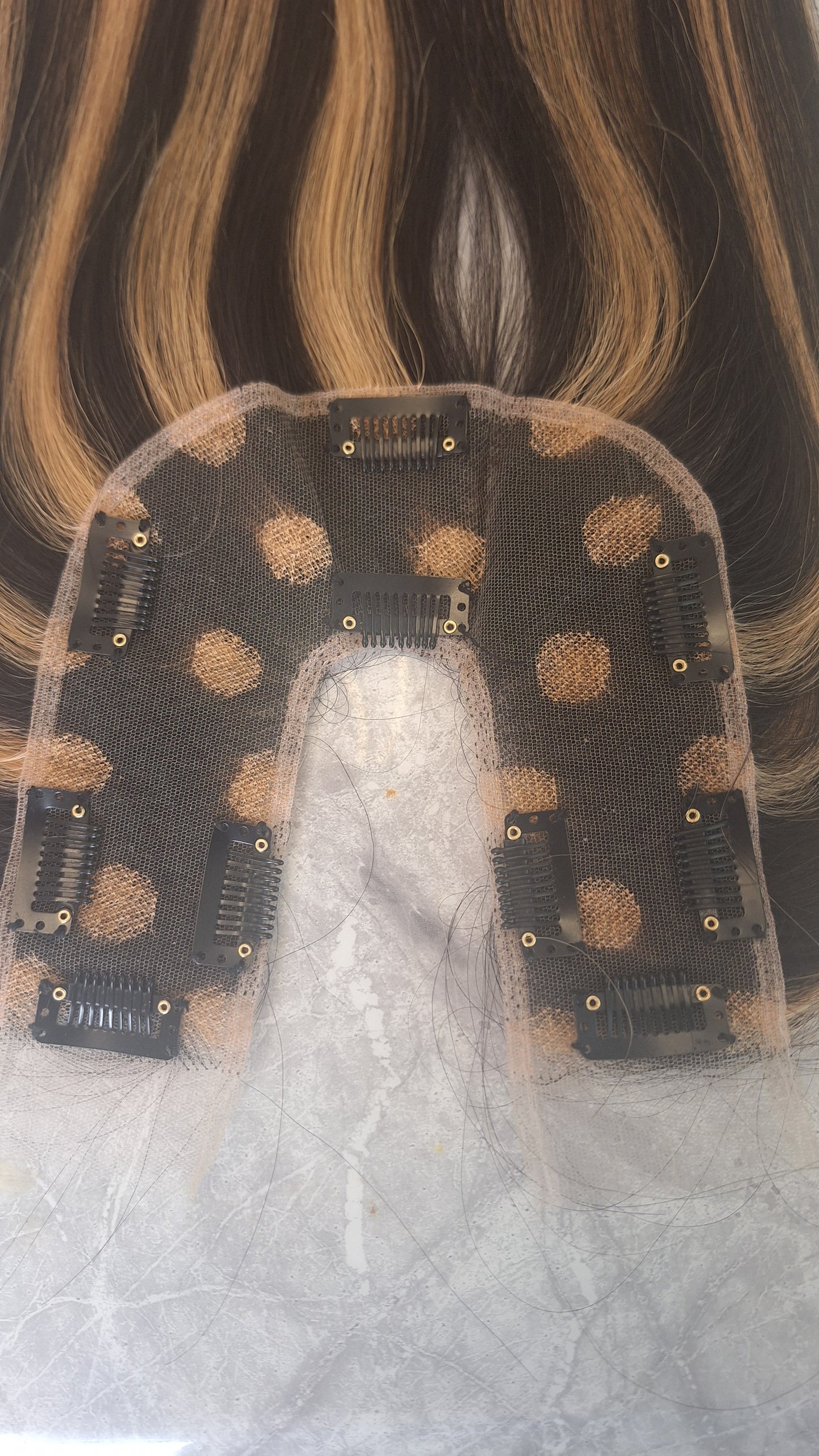 Straight U lace topper  - Donor Hair color 1B/28