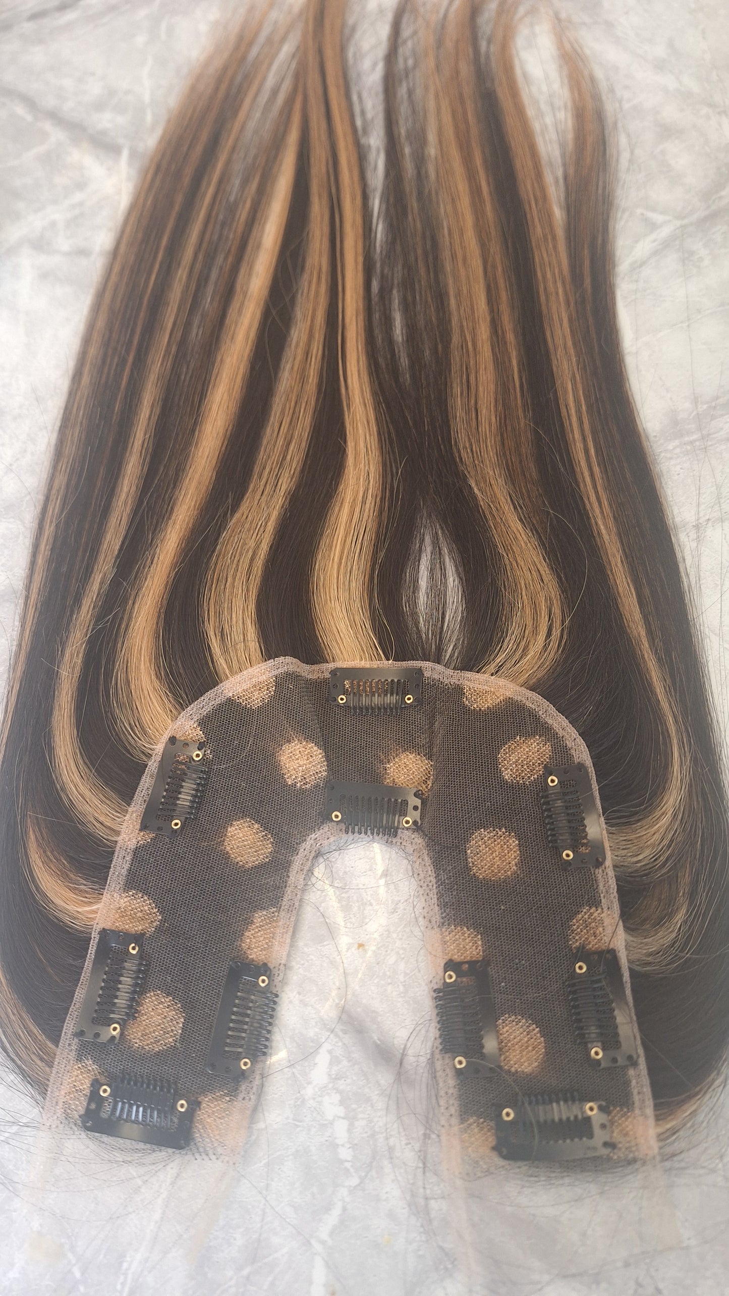 Straight U lace topper  - Donor Hair color 1B/28