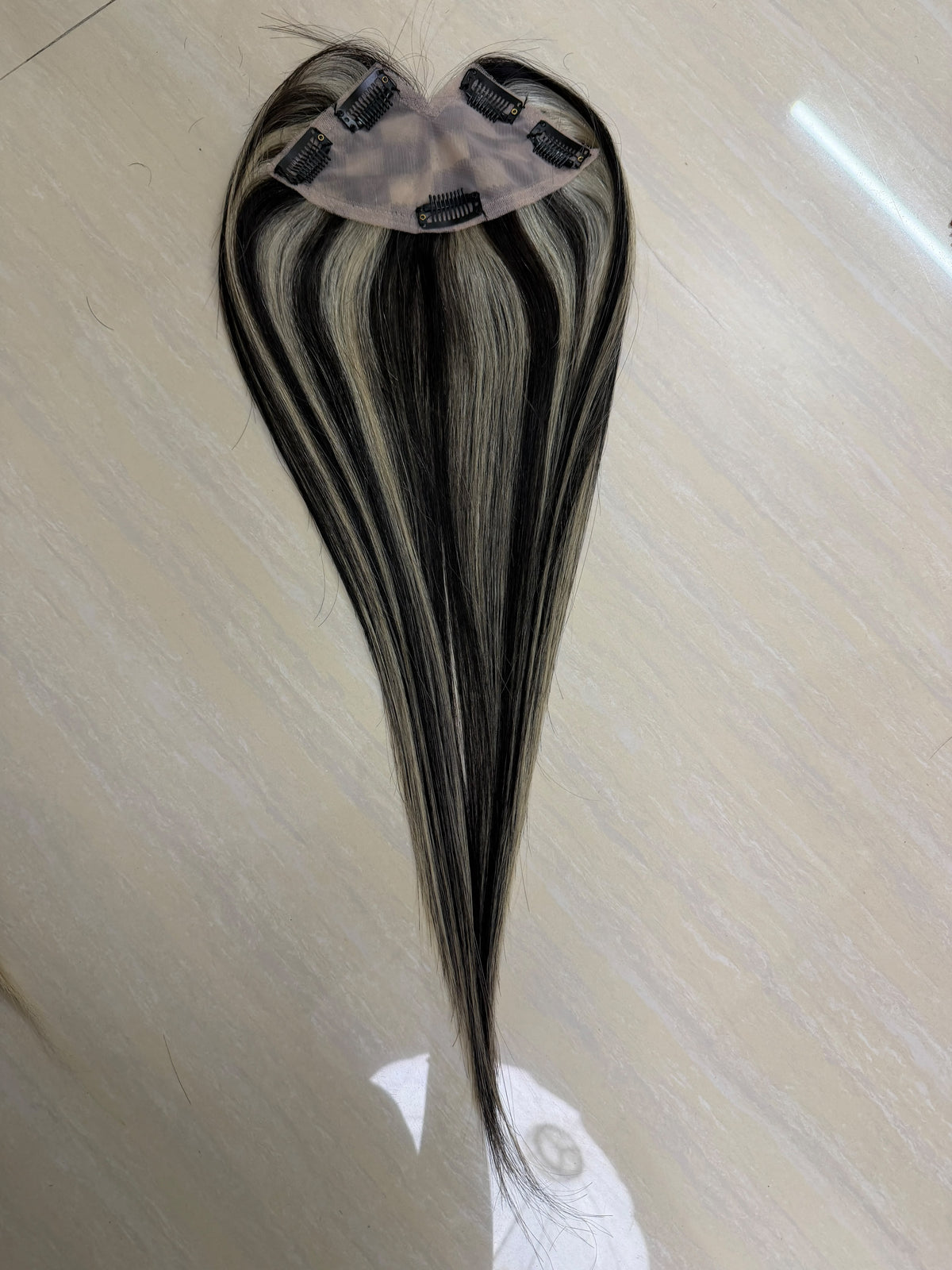 Straight side part topper  - Donor Hair color 1B/28