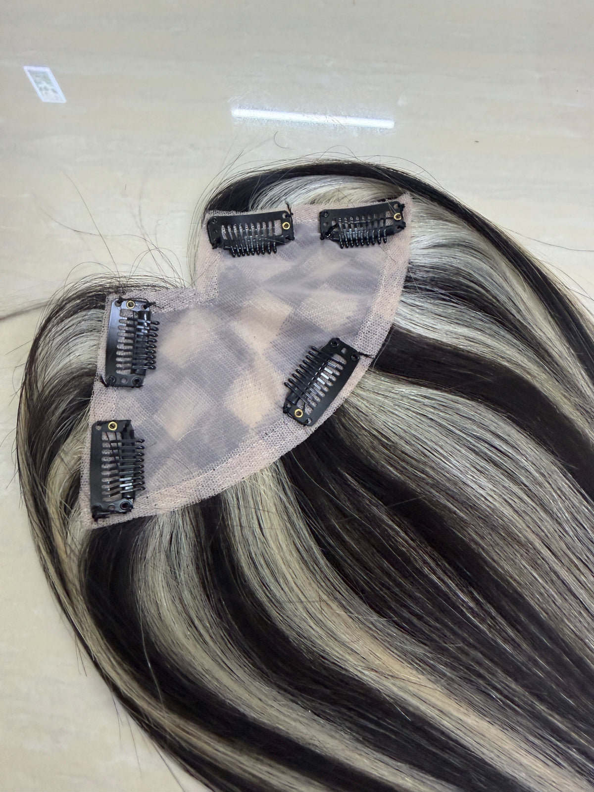Straight side part topper  - Donor Hair color 1B/28