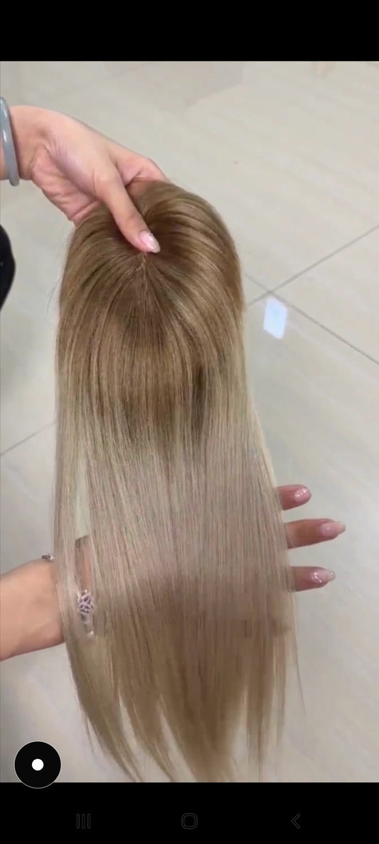 Balayage Ash blonde/ shadow root topper