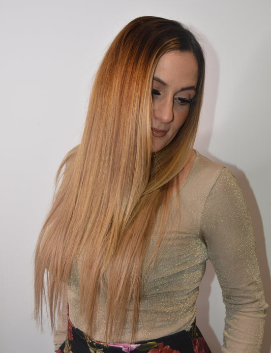 Straight Human hair Clip in - color 8